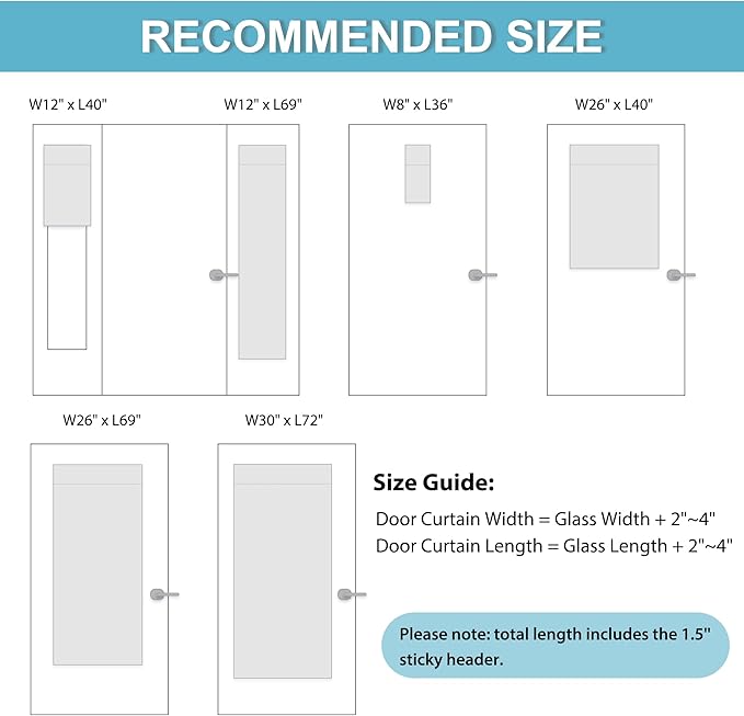 RYB HOME Tricia French Door Curtain - Blackout Curtain Room Darkening Privacy Tie up Window Drapes for Front/Patio/Sliding Glass Door Blind, W42 x L72 inch, Sage Green, 1 Panel