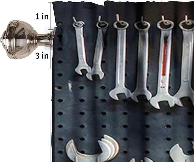 Man Cave Valance Curtain Vintage Style Tools Wall Tool Shed Workshop Fixing Equipment Rod Pocket Valance Window Treatments 1 Panel Short Curtains for Kitchen Living Room 54 x 18 in