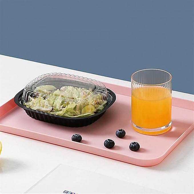 Food Tray Multi-Function Rectangular Plastic Serving Tray Kitchen Organizer Storage Dinner Plate Home Kitchen Tableware (Color : Gray-L) (Gray s)