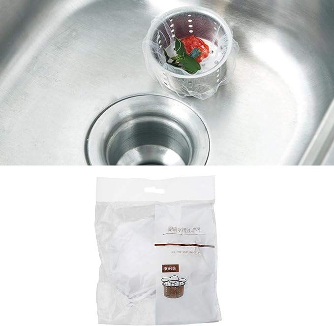 Kitchen Sink Garbage Filter Net Polyester High Density Elastic Odorless (30 pieces)