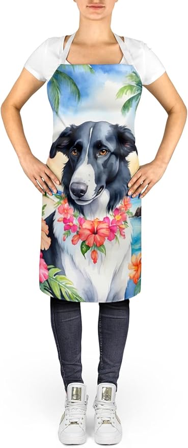Caroline's Treasures Borzoi Luau Apron Cooking Kitchen Server Baking Crafts Gardening for Adult Women Men, Unisex, Large, Multicolor
