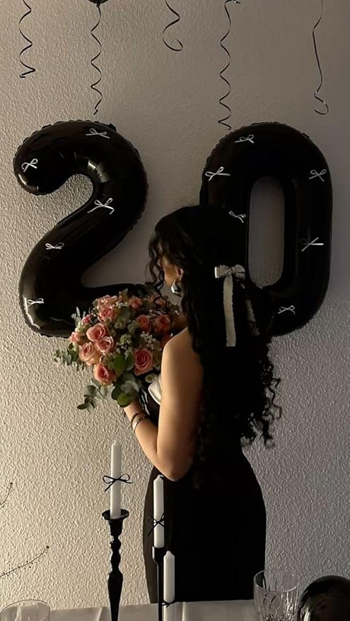 30 Balloon Number, 40 Inch Happy 30th Birthday Decoration for Her Him, Black Foil Number Balloons for Celebration Engagement Memorial Day's Big Event Supplies