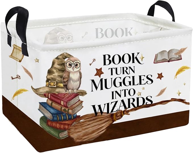 Essme Rectangular Kids Baskets,Magic Storage Box,Cute Basket for Kids with Handles for Room Decor, Book Bins,Shelf Basket.(Magic)