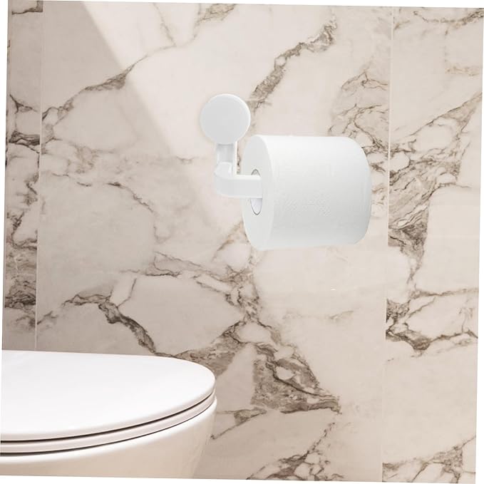 Unomor Modern Vacuum Suction Cup Toilet Tissue Holder Wall Mount Paper Roll Organizer No Drill No Tool Install Bathroom Kitchen Accessory