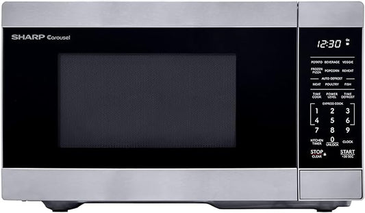 SHARP Countertop Microwave Oven with Removable 10.6" Carousel Turntable, 900 Watt, 0.9 Cubic Feet, Stainless Steel