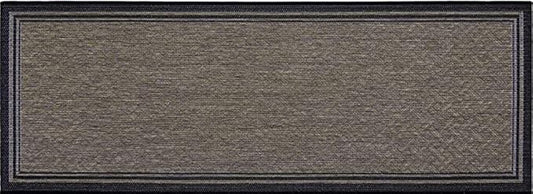 Gertmenian Indoor Outdoor Classic Flatweave Area Rug, Stain & UV Resistant Carpet, Deck, Patio, Poolside & Mudroom, 2x6 Ft Runner, Simple Border, Black Nut Brown, 21994