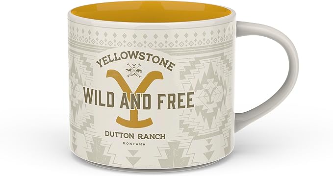Zak Designs Yellowstone Ceramic Coffee Mug for Hot Drinks at Home, Collectible Keepsake (15 oz, Dutton Ranch)