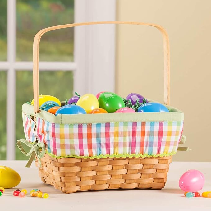 Plaid Wicker Easter Basket