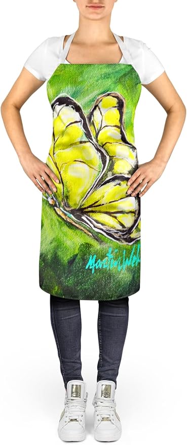 Caroline's Treasures Glover Fly Sage Butterfly Apron Cooking Kitchen Server Baking Crafts Gardening for Adult Women Men, Unisex, Large, Multicolor