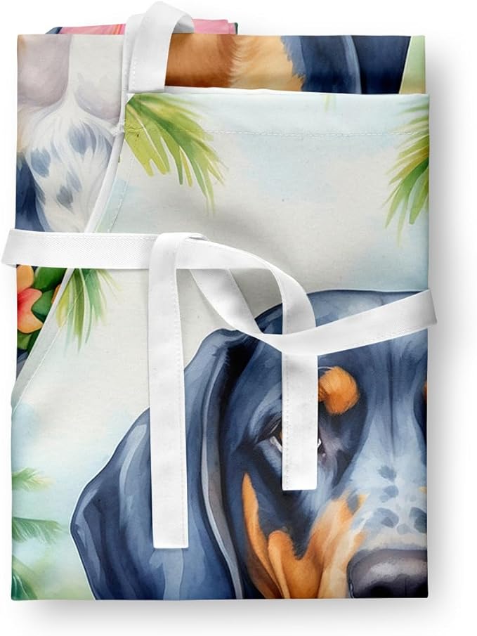 Caroline's Treasures Bluetick Coonhound Luau Apron Cooking Kitchen Server Baking Crafts Gardening for Adult Women Men, Unisex, Large, Multicolor