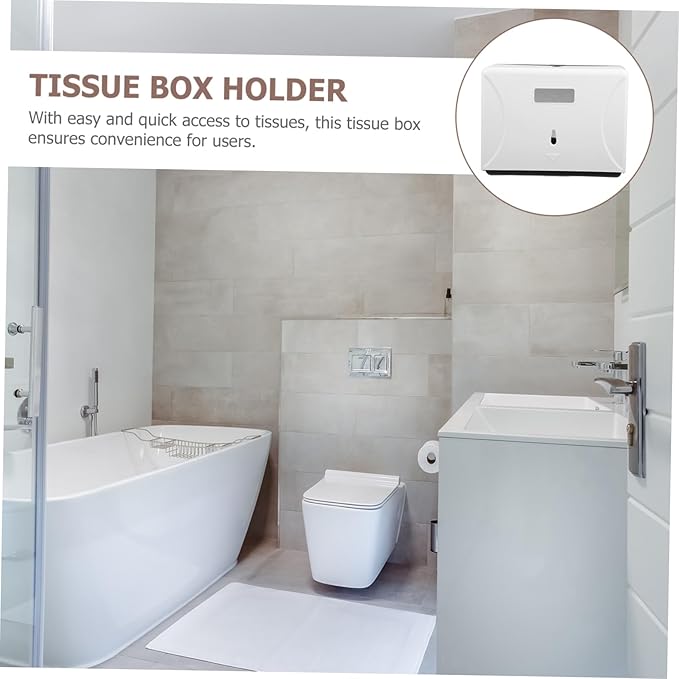 Cabilock Wall Mounted Paper Towel Dispenser High Capacity Touchless Hand Towel Holder for Commercial Use Bathrooms and Kitchens Versatile White Design for Easy Access and Space Saving