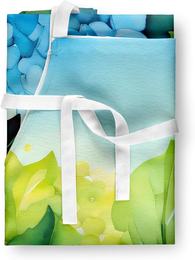 Caroline's Treasures Hydrangeas in Watercolor Apron Cooking Kitchen Server Baking Crafts Gardening for Adult Women Men, Unisex, Large, Multicolor