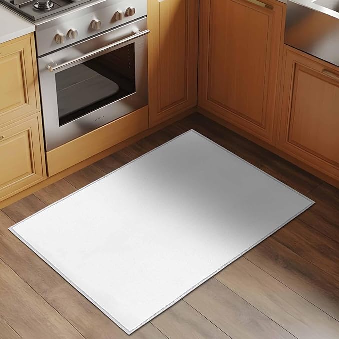 Area Rug 2x3ft, Pure White Washable Rugs for Living Room Bedroom, Monochrome Plain Single Bright Color Soft Non-Slip Area Rugs Rectangle Floor Carpet for Dining Room