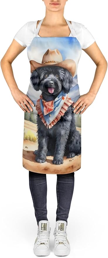 Caroline's Treasures Puli Cowboy Welcome Apron Cooking Kitchen Server Baking Crafts Gardening for Adult Women Men, Unisex, Large, Multicolor