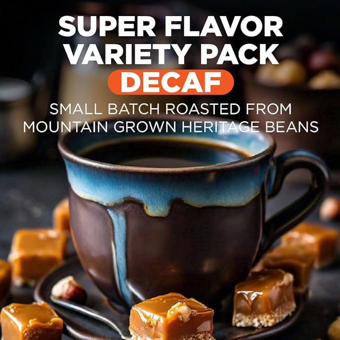 Maud's Flavored Decaf Coffee Pods Variety Pack, 80 ct,14 Assorted Roasts & Flavors, Decaf Medium Roast Coffee in Single Serve Pods - 100% Arabica Coffee, Compatible with Keurig K Cups Maker