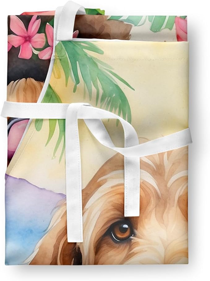 Caroline's Treasures Otterhound Luau Apron Cooking Kitchen Server Baking Crafts Gardening for Adult Women Men, Unisex, Large, Multicolor
