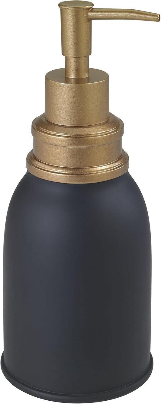 Avanti Linens - Soap Dispenser/Lotion Pump, Guest Bathroom Essentials, Modern Home Decor (Memphis Collection, Black)