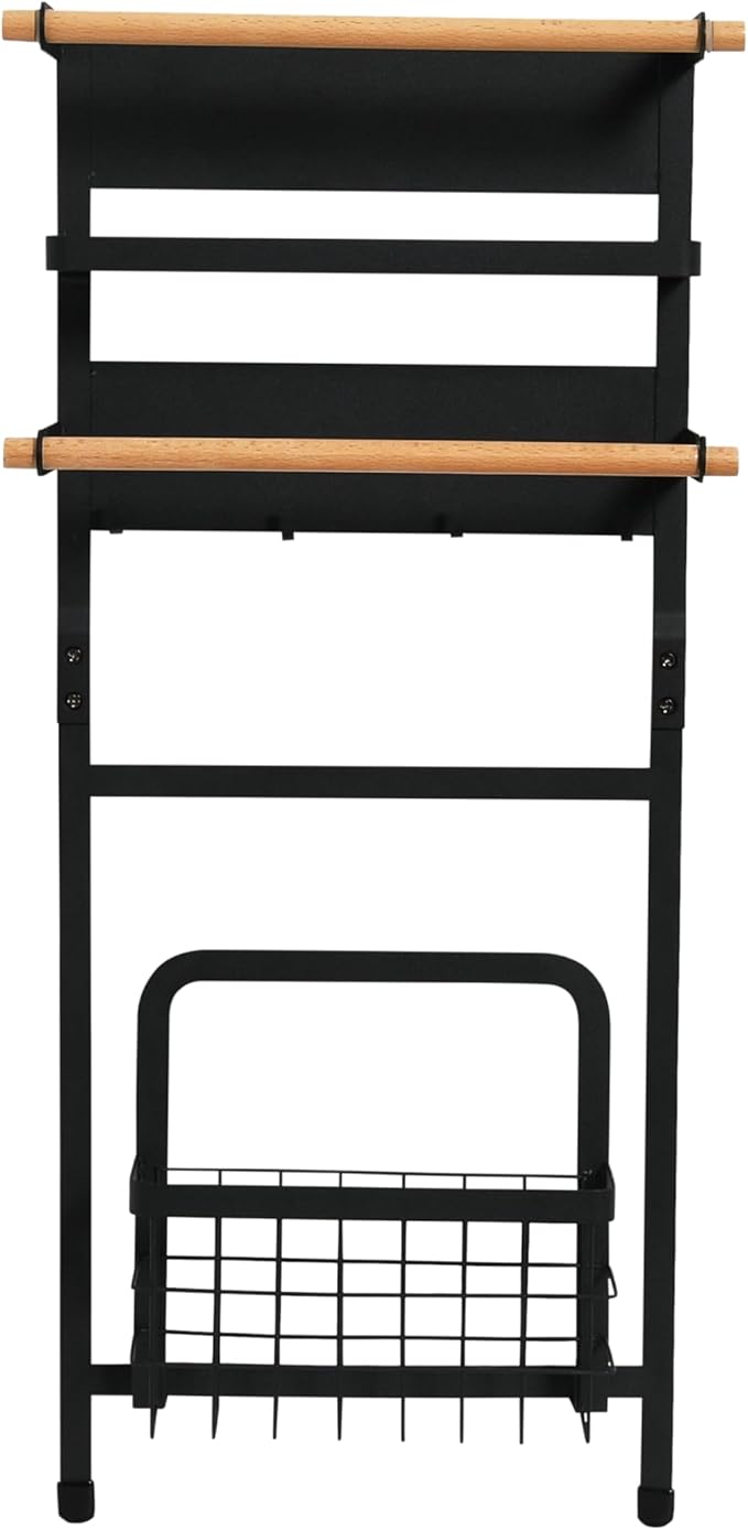 Household Essentials Metal Magnetic Organizer Rack, Black