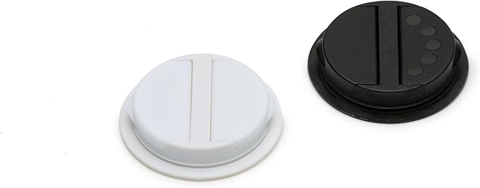 Jarware Spice Lids for Regular Mouth Mason Jars, Set of 2, Black and White