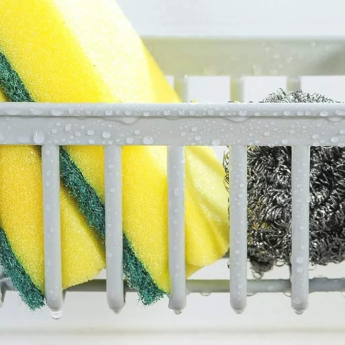 Kitchen Sink Faucet Sponge Soap Storage Organizer Cloth Drain Rack Holder Shelf (Color : B) (A)