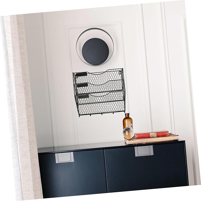 Metal Book Rack Wall Mount File Basket Wire Baskets for Organizing Wall Magazine Holder