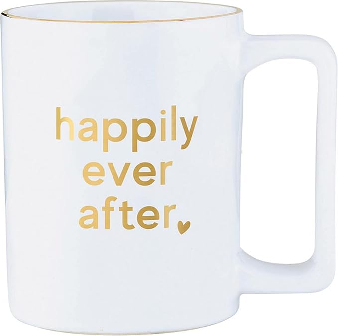 Santa Barbara Design Studio Wedding Gifts Gold Foil Ceramic Coffee Mug, 16-Ounce, Happily Ever After
