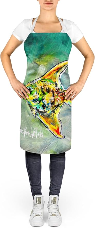 Caroline's Treasures Nancys Other Fish Apron Cooking Kitchen Server Baking Crafts Gardening for Adult Women Men, Unisex, Large, Multicolor