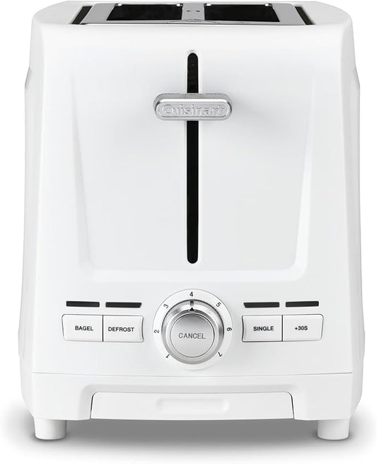 Cuisinart Core Collection 2-Slice Toaster | Extra-Long Slots for Artisan Bread, Bagel | High-Lift Quickview™ | Single Slice & Defrost Function | +30sec Toast Boost | Removable Crumb Tray, White