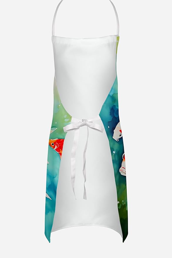 Caroline's Treasures Koi Fish Apron Cooking Kitchen Server Baking Crafts Gardening for Adult Women Men, Unisex, Large, Multicolor