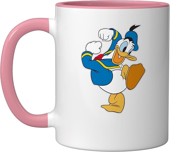 Disney Donald Duck Ready To Go Ceramic Mug, Pink/White