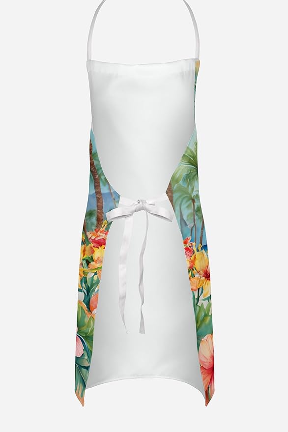 Caroline's Treasures Papillon Luau Apron Cooking Kitchen Server Baking Crafts Gardening for Adult Women Men, Unisex, Large, Multicolor