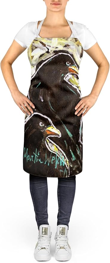 Caroline's Treasures Crows Matt and Chester Apron Cooking Kitchen Server Baking Crafts Gardening for Adult Women Men, Unisex, Large, Multicolor