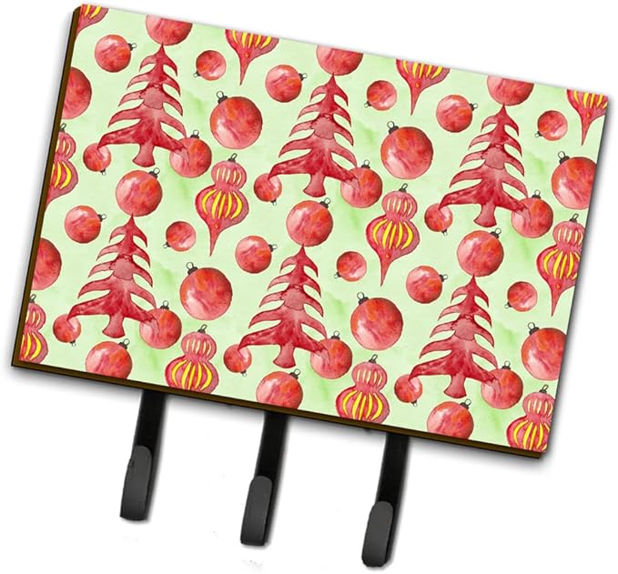 Caroline's Treasures BB7483TH68 Red Christmas Tree & Ornaments Wall Hook, Multicolor, Triple