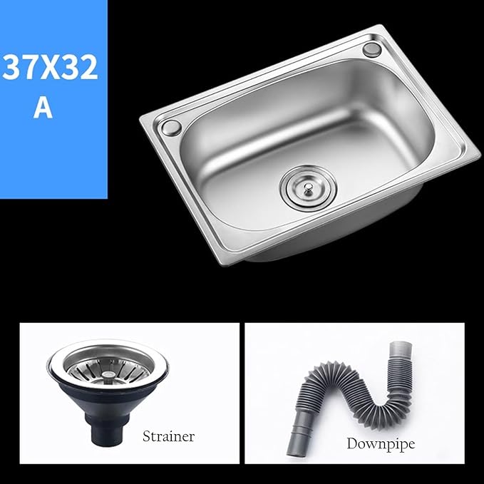 Wall Mounted Stainless Steel Sink, Hand Wash Basin, Workstation Sink Includes Drain and Downpipe, for Hotels, Restaurants, Kitchens(Silver A(37x32cm)