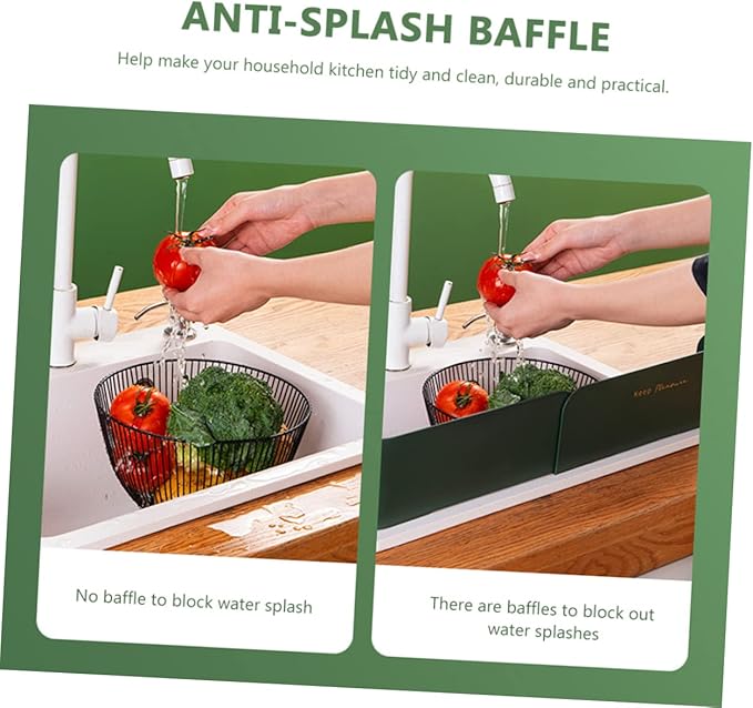 Veemoon Kitchen Sink Retaining Plate Versatile -splash Baffle for Easy Installation Compact Storage and Stylish Kitchen Organization for Home Use