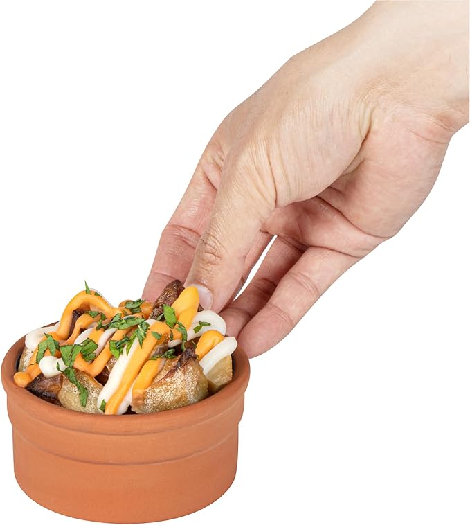 Restaurantware-Terra Tek 5.1 Ounce Terracotta Cazuelas, 2 Blue Glazed Clay Pots For Cooking - Oven-Ready, Microwavable, Terracotta Serving Pots, Dishwashable, For Cooking And Serving