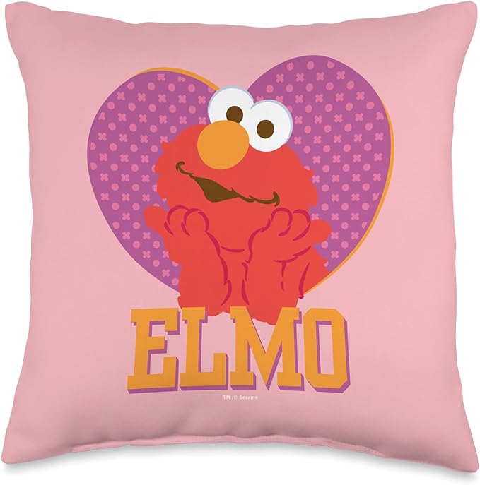 Sesame Street Patterned Elmo Heart Throw Pillow, 16x16, Multicolor
