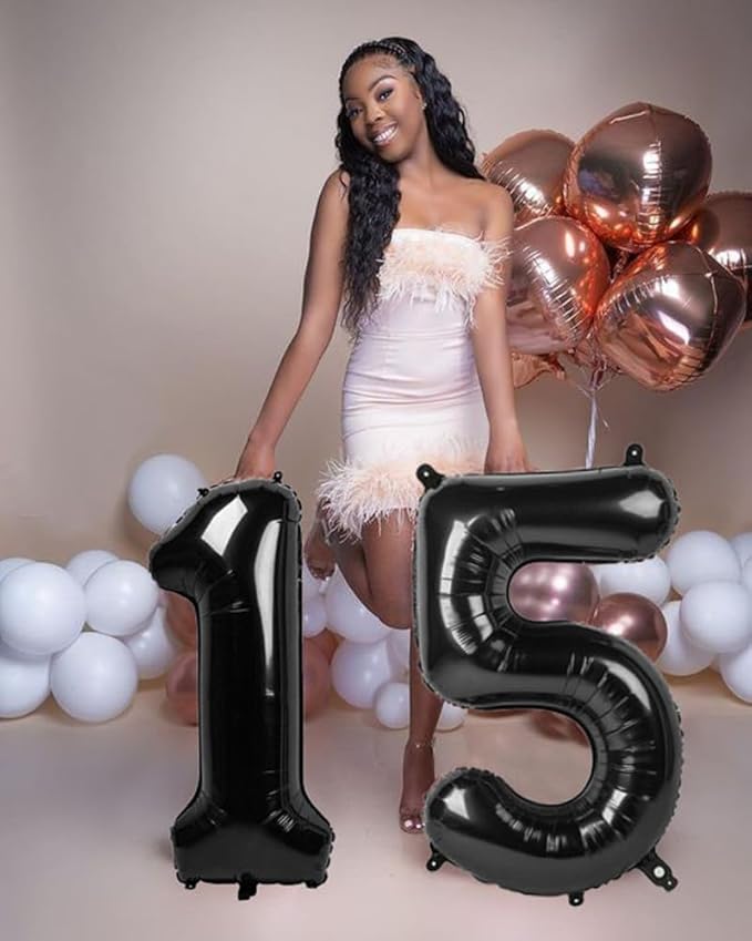 Number Balloons 40 Inch Black 1, Big One Balloons for 1st Birthday For Girl Boy 11 21 31 Balloons for Wedding, Celebration Party, Graduations