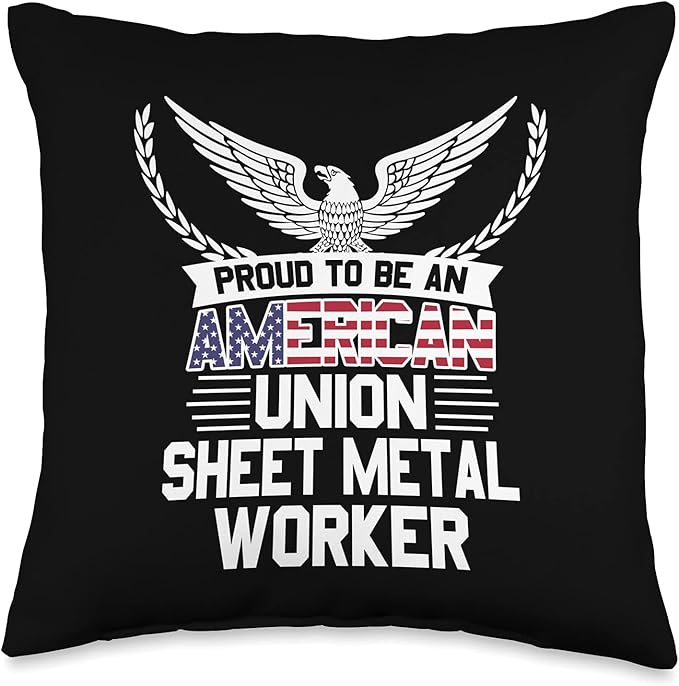 American Union Sheet Metal Worker Pride Throw Pillow