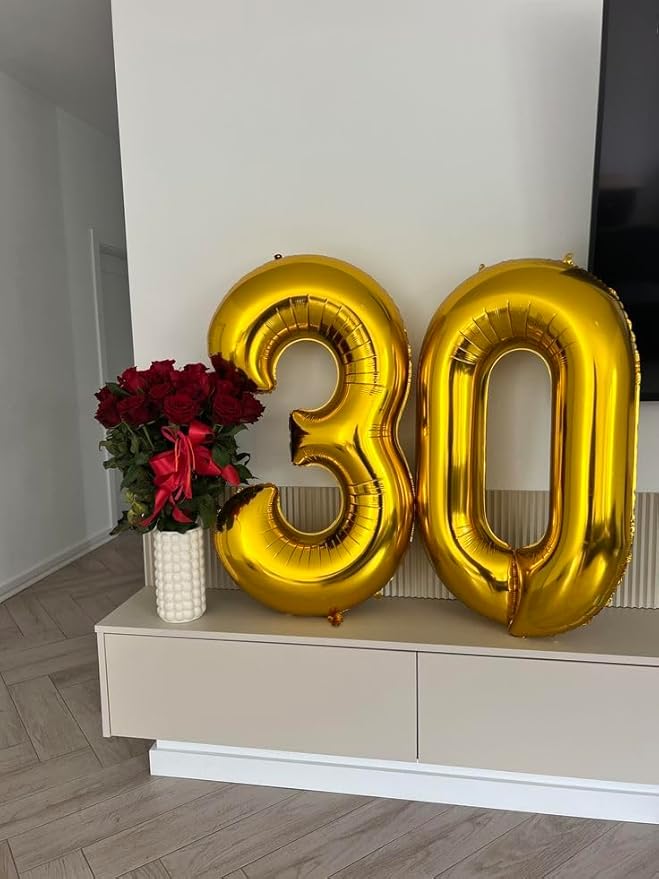 40 Inch 25 Balloon Numbers, Happy 25th Birthday Decorations for Women, Gold Foil Large Ballon for 2 5 25 52 Birthday Party Wedding Anniversary Supplies