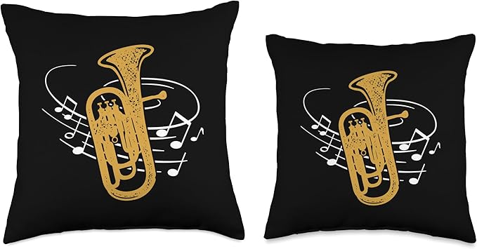 Brass Instrument Orchestra Musician Sheet Music Euphonium Throw Pillow