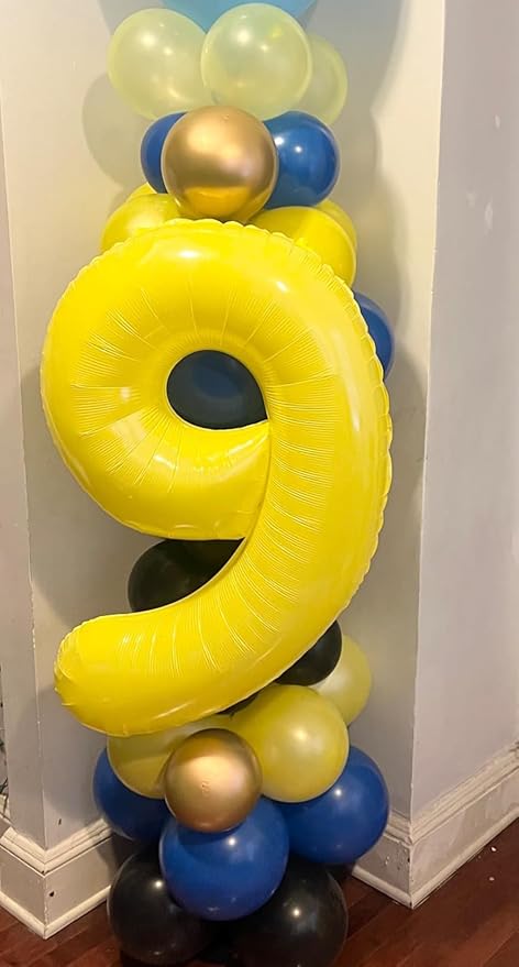 Balloon Numbers 40 Inch 5 Ballon for 5th Birthday Decorations, 15 25 35 50 Big Yellow Number Balloons for Wedding Photo Shoot Party Decor
