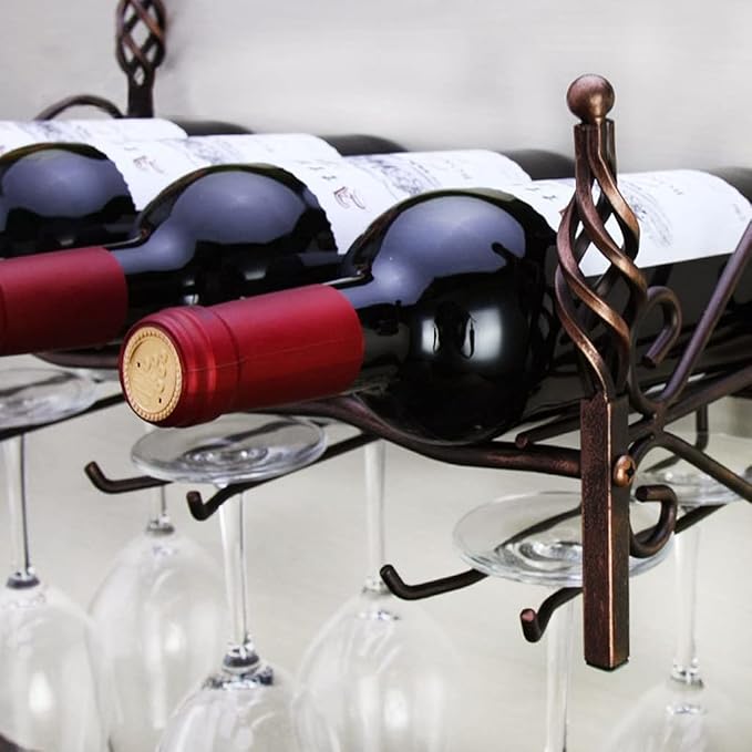Creative European Wrought Iron Wine Rack Living Room Kitchen Bar Wall Decoration Rack Free Standing Narrow