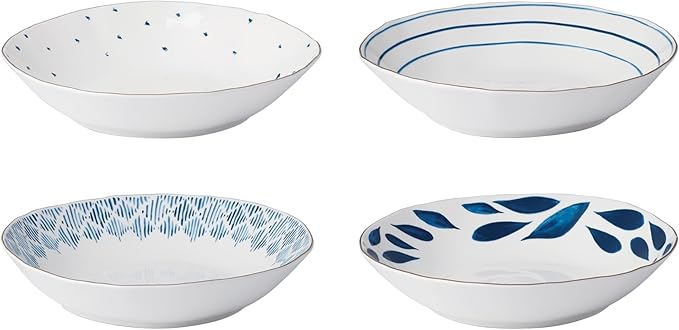 Lenox 897257 Blue Bay Dinner Bowls, Set of 4, Assorted