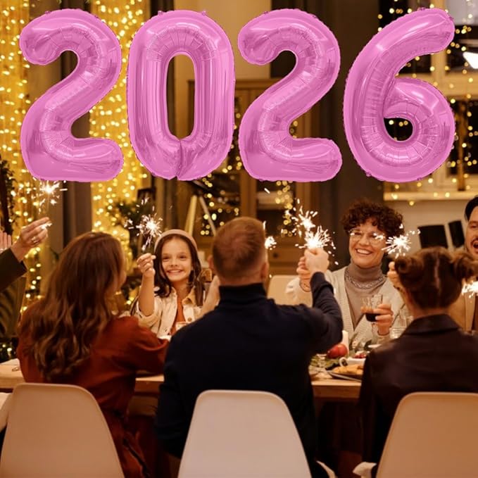 2026 Balloons Pink 2026 Foil Number Balloons, 40 inch 2026 Balloons New Year, Large 2026 Mylar Balloons for 2026 New Years Eve Party Supplies Festival Birthday Anniversary Graduation Decorations