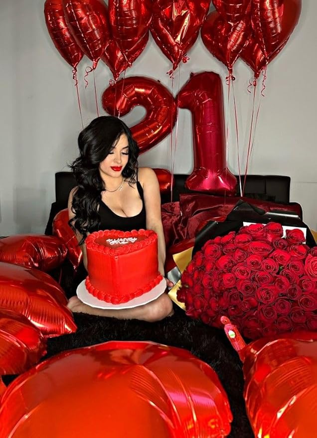 Numbers Balloons 40 Inch Red, 18th Birthday Party Decoration for 1 8 18 81 Men & Women, Big Foil Balloon Number for Wedding Celebration Adult Party Supplies
