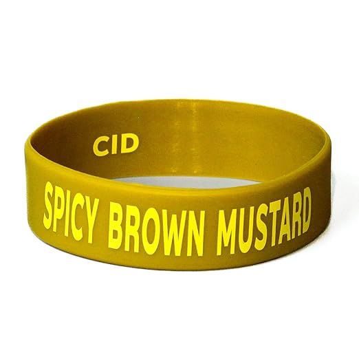 Culinary ID Bands "Spicy Brown Mustard" Silicone Label Band for 16, 20, and 24 oz. Squeeze Bottle – Ideal for Use with Standard and Wide Mouth Squeeze and Sauce Bottles, Durable and Stretchable, Yellow