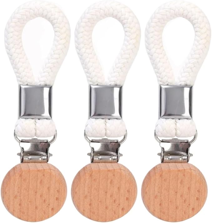 15pcs Braided Bathroom Towel Clips Multipurpose Clothes Hats Organizer Holder Slip Metal Clamp Kitchen Home Storage(White)