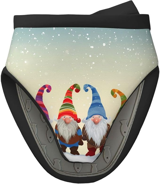 1 Pcs Mini Silicone Oven Mitts Christmas Gnome Heat Resistant Grilling Gloves with Hanging Loop, Funny Winter Little Kitchen Mittens for Cooking Baking BBQ
