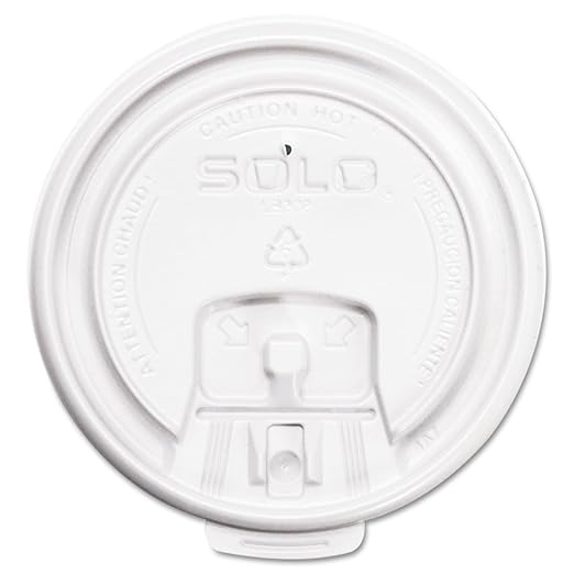 Solo LB3081-00007 White Lock Back Reclosable Plastic Lid - For Solo Paper Hot Cups (Case of 1000)